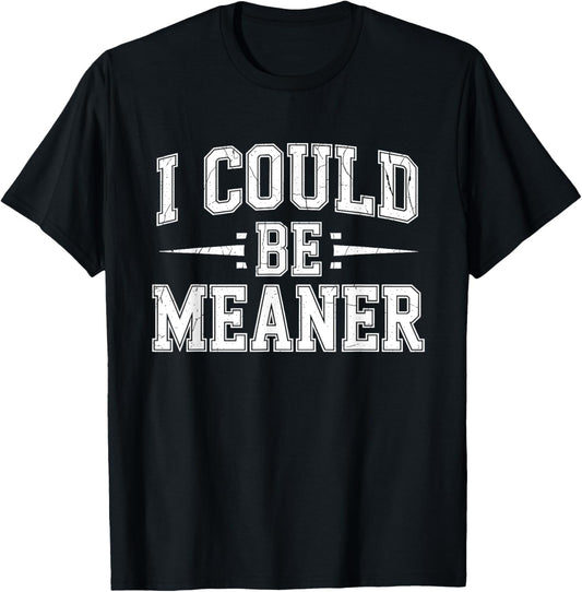 Funny Meme I Could Be Meaner Sarcastic Shirt Vintage Retro T-Shirt