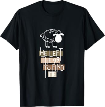 Funny Sheep Vintage Adult Kids He Left The 99 To Find Me T-Shirt