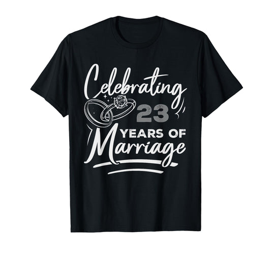 Couples Married 23-Year Funny 23th Wedding Anniversary T-Shirt