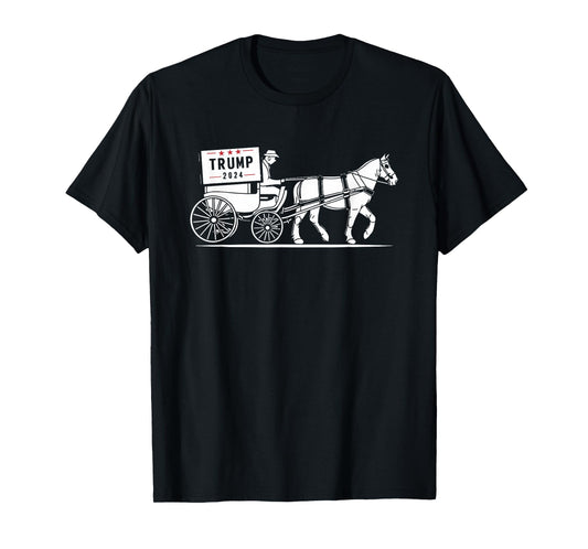 Amish Horse and Buggy Trump Supporter Election T-Shirt