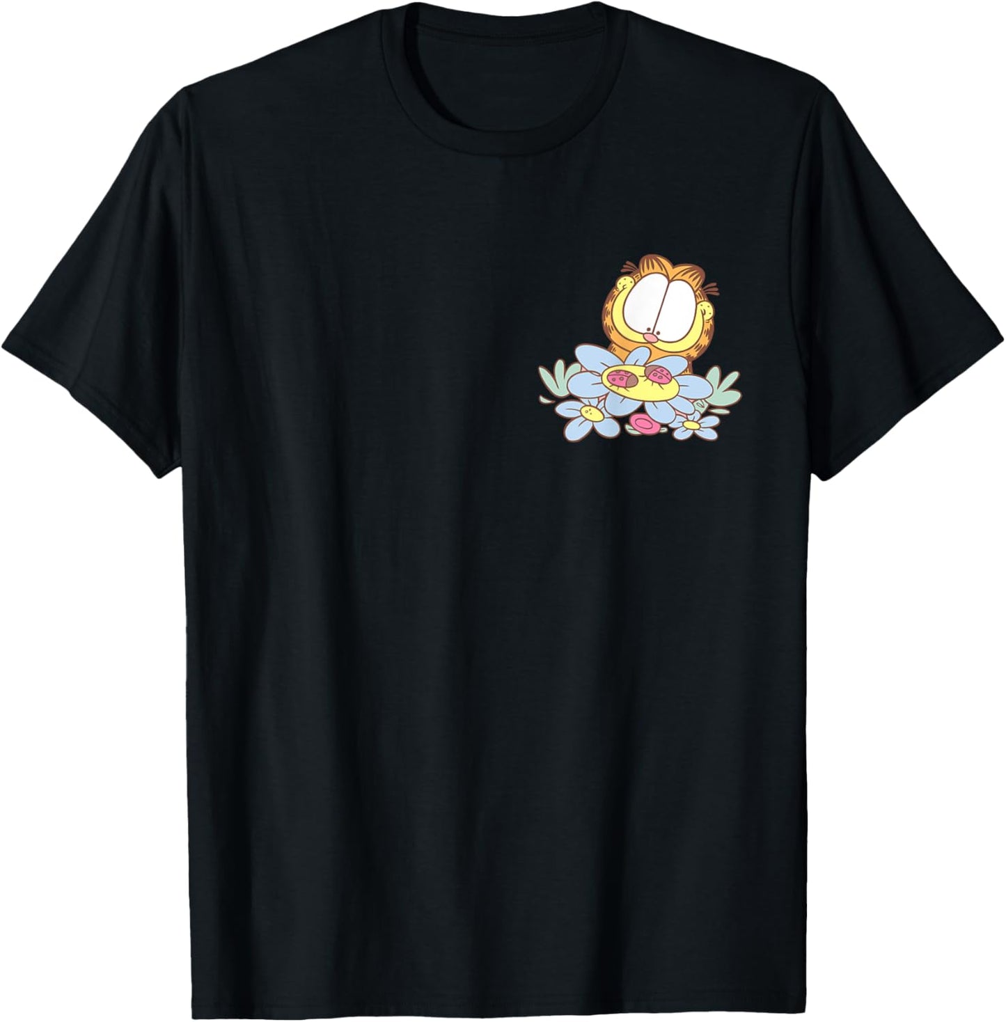 Garfield Springtime Floral Ladybug Left Chest Tee by TeeBrew