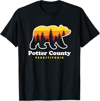 Potter County Pennsylvania Susquehannock State Forest Bear T-Shirt