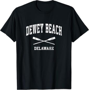 Dewey Beach Delaware Vintage Nautical Paddles Sports Oars T-Shirt