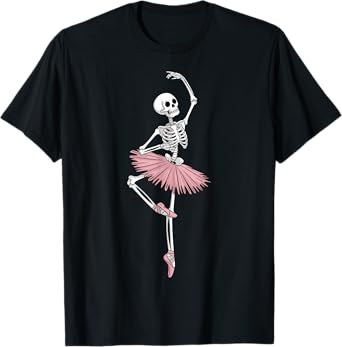 Skeleton Dancing Ballet Lovers Spooky Halloween Dancer T-Shirt
