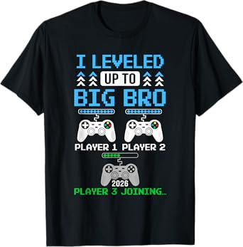 Leveled Up To Big Brother Again Big Brother Est 2026 Kids T-Shirt
