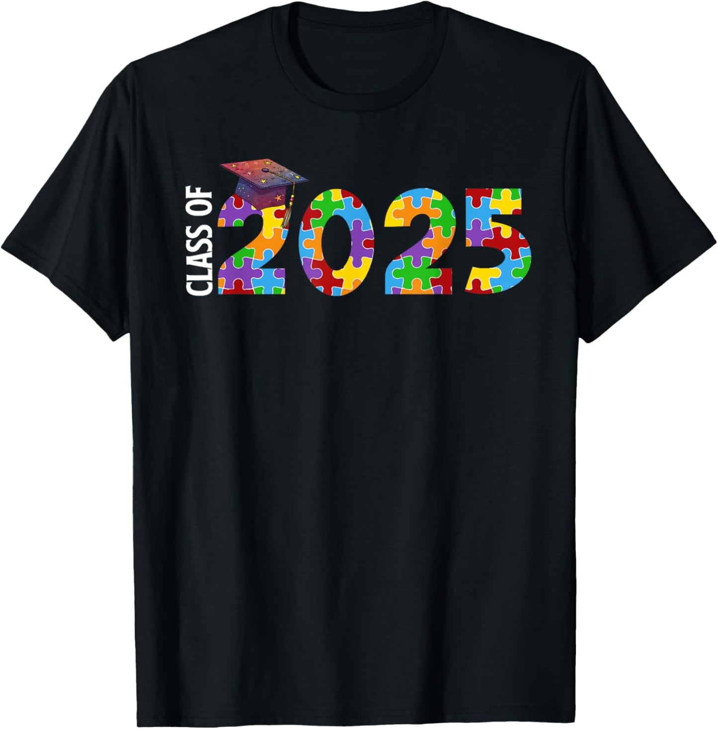 Class of 2025 Autism Puzzle Graduation Senior Proud Autistic T-Shirt
