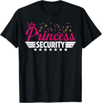 Halloween Kostm Prinzessin Security Unisex-Adult T-Shirt Black Small Short Sleeve Cotton Blend T-Shirt Princess Safety Funny Graphic Halloween Shirt