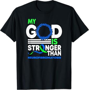 My God Is Stronger Than Neurofibromatosis Awareness Ribbon T-Shirt