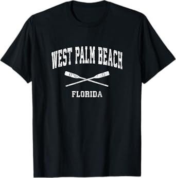 West Palm Beach Florida Vintage Nautical Paddles Sports Oars T-Shirt