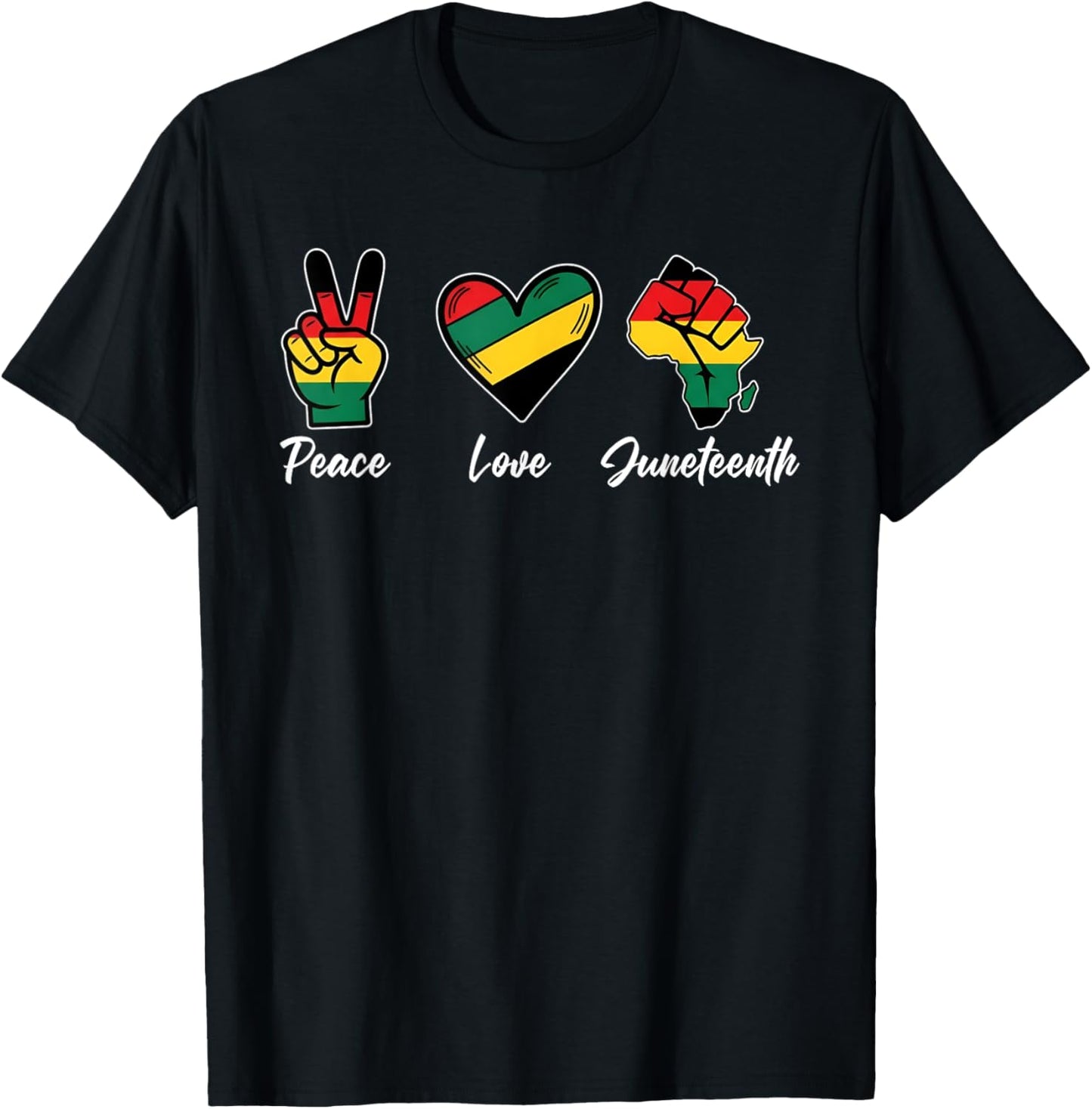 Junenteeth Shirts Women Celebrating Peace Love Juneteenth T-Shirt