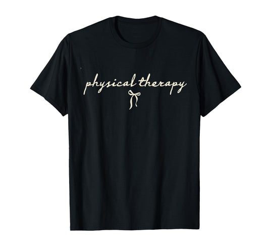 Physical Therapy Coquette Bow Pediatric PT PTA Therapist T-Shirt