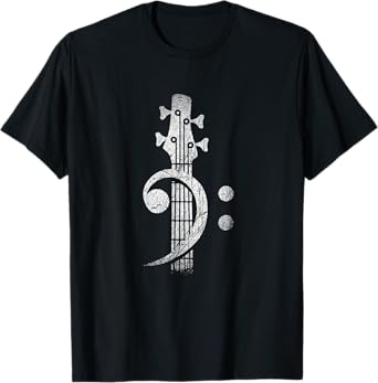 Bass Cleff Headstock Bass Guitar T-Shirt