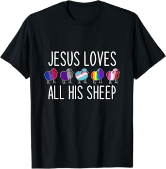 Jesus Loves All His Sheep LGBT Christian Jesus T-Shirt