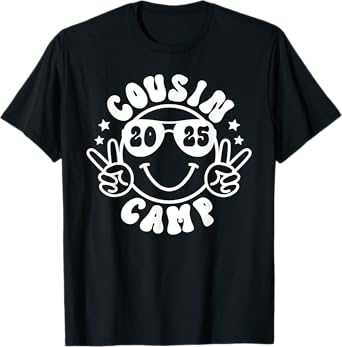 Cousin Camp 2025 Camper Camping Campfire Summer Vacation T-Shirt