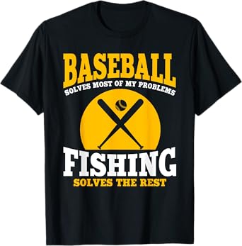 Funny Baseball And Fishing Outfit Love Catch Fish T-Shirt
