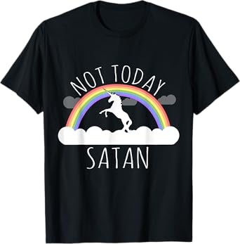 Flippin Sweet Gear Not Today Satan Unisex Black Cotton T-Shirt