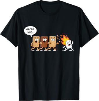 Funny Camping S'mores Group Hug Cute Marshmallow Chocolate T-Shirt
