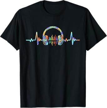 Heartbeat Headphone Tie Dye Sound Lover Engineer Producer DJ T-Shirt