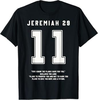 Jeremiah 29:11 Bible Verse Team Sports Jersey Christian T-Shirt