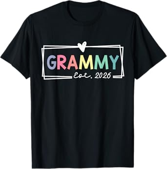 Grammy Est 2026 Promoted To Grandma 2026 For Grandmother T-Shirt
