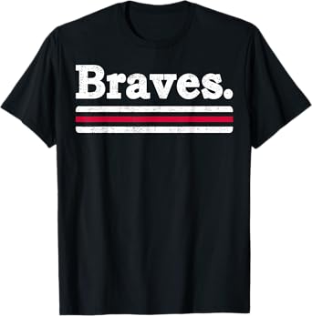 Vintage Braves Retro Three Stripes Weathered Shirt Men Women T-Shirt