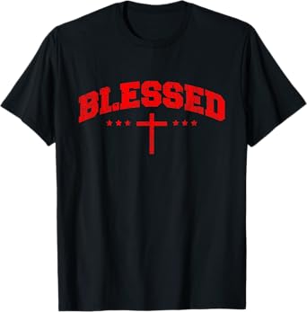 Blessed Cross Subtle Christian Minimalist Religious Faith T-Shirt