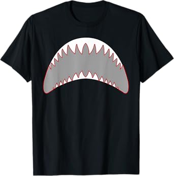 Shark Mouth Jaw Lazy Easy Costume For Halloween Party T-Shirt