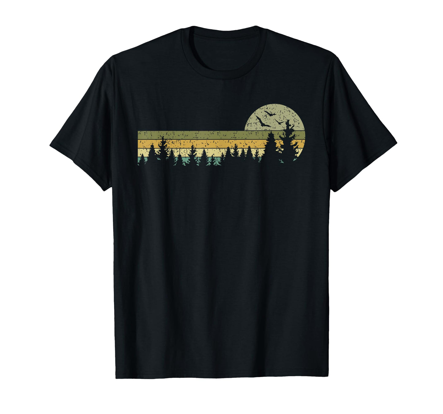 Retro Wildlife Trees Outdoors Nature Forest Vintage T-Shirt