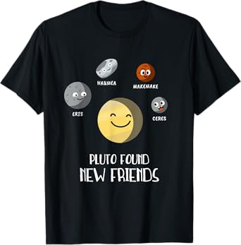 Pluto Dwarf Planet Friends Planets Space Funny Children T-Shirt
