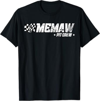 Memaw Pit Crew Race Car Birthday Family Racing T-Shirt