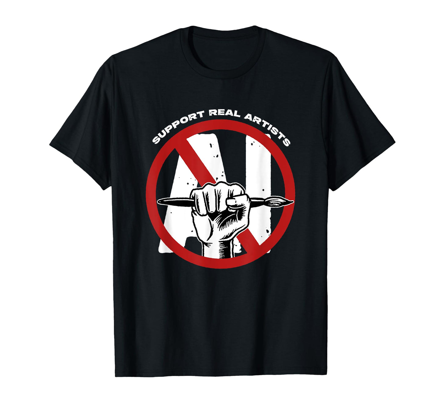 Support Real Artists Anti-AI Generated Images Art Authentic T-Shirt