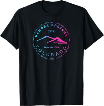 Pagosa Springs Colorado Mountain Town - Elevated Retro T-Shirt