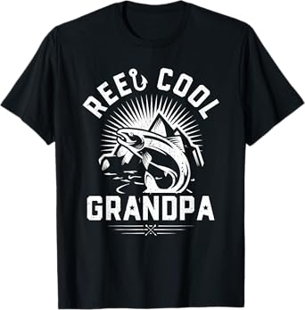Reel Cool Grandpa Shirt Gift Funny Fishing Fathers Day T-Shirt