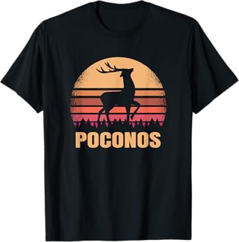 Poconos Pennsylvania Vintage Deer PA Distressed Buck T-Shirt