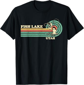 Vintage Retro Summer Fishing Utah Fish Lake T-Shirt