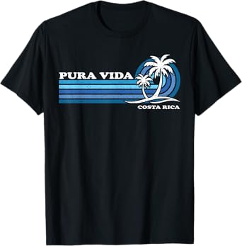 Vintage Retro Summer Vacation Costa Rica Pura Vida Beach T-Shirt