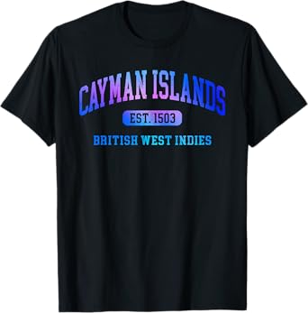 Retro Grand Cayman Islands Colorful Arch Text Souvenir Women T-Shirt