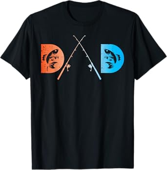 Fathers Day Dad Fishing Rod Cool Fisherman Daddy Papa Angler T-Shirt