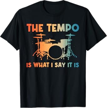 Funny Drumming Art For Men Women Drumline Drum Set Drummer T-Shirt