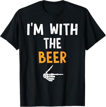 I'm with The Beer Costume Halloween Matching Couple T-Shirt