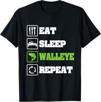 Walleye Fishing Shirts For Men Funny Fishing TShirt T-Shirt