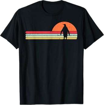 Penguin Silhouette Sunset Chest Vintage Art Men Women Kids T-Shirt