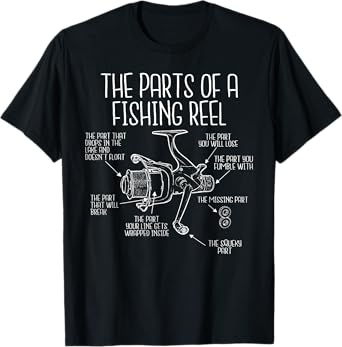 The parts of a fishing reel - Funny Fishing Fisherman Humor T-Shirt