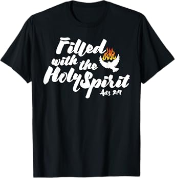 Tongues of Fire Flame Holy Spirit Acts 2 Pentecost Dove T-Shirt
