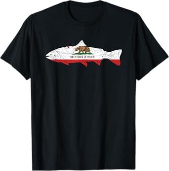State of California Flag Vintage Trout Fishing Shirt CA T-Shirt