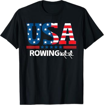 United States Flag Rowing USA Team Sport Rowing T-Shirt