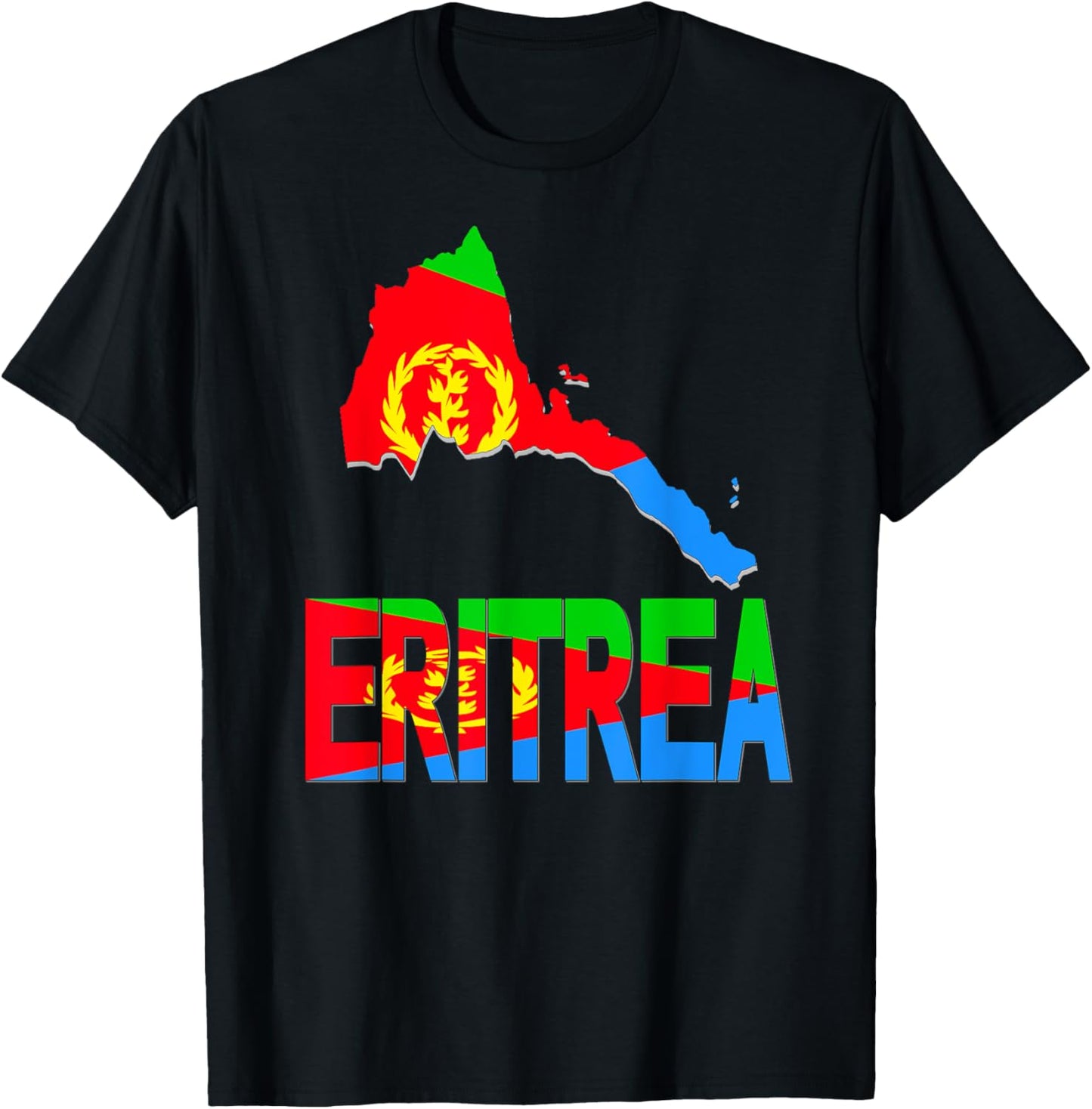 I Love Eritrea Flag In Eritrean Map Love Eritrea Flag Map T-Shirt