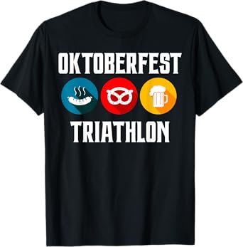 Oktoberfest Triathlon Funny Bavarian Beer Pretzels and Br T-Shirt