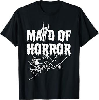 Maid Of Horror Bride Bridesmaid Halloween Bachelorette T-Shirt