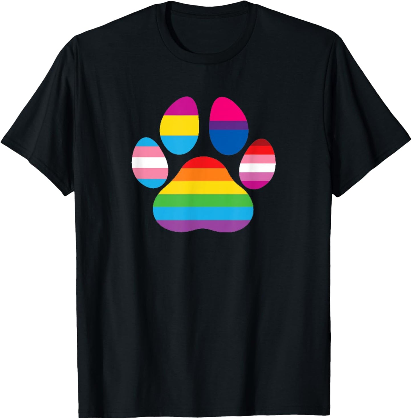 LGBTQ Pride Flags Paw Print for Dog Lovers Rescue Adopt T-Shirt